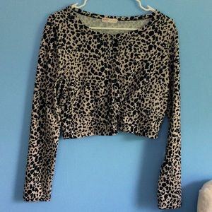ROMWE Long Sleeve Button Crop Top